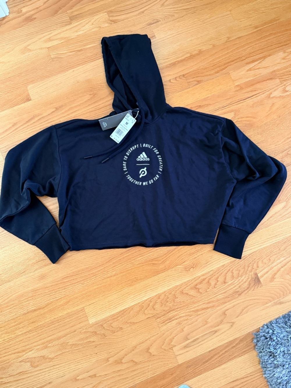 NWT Peloton/ adidas Black Women's Cropped Hoodie